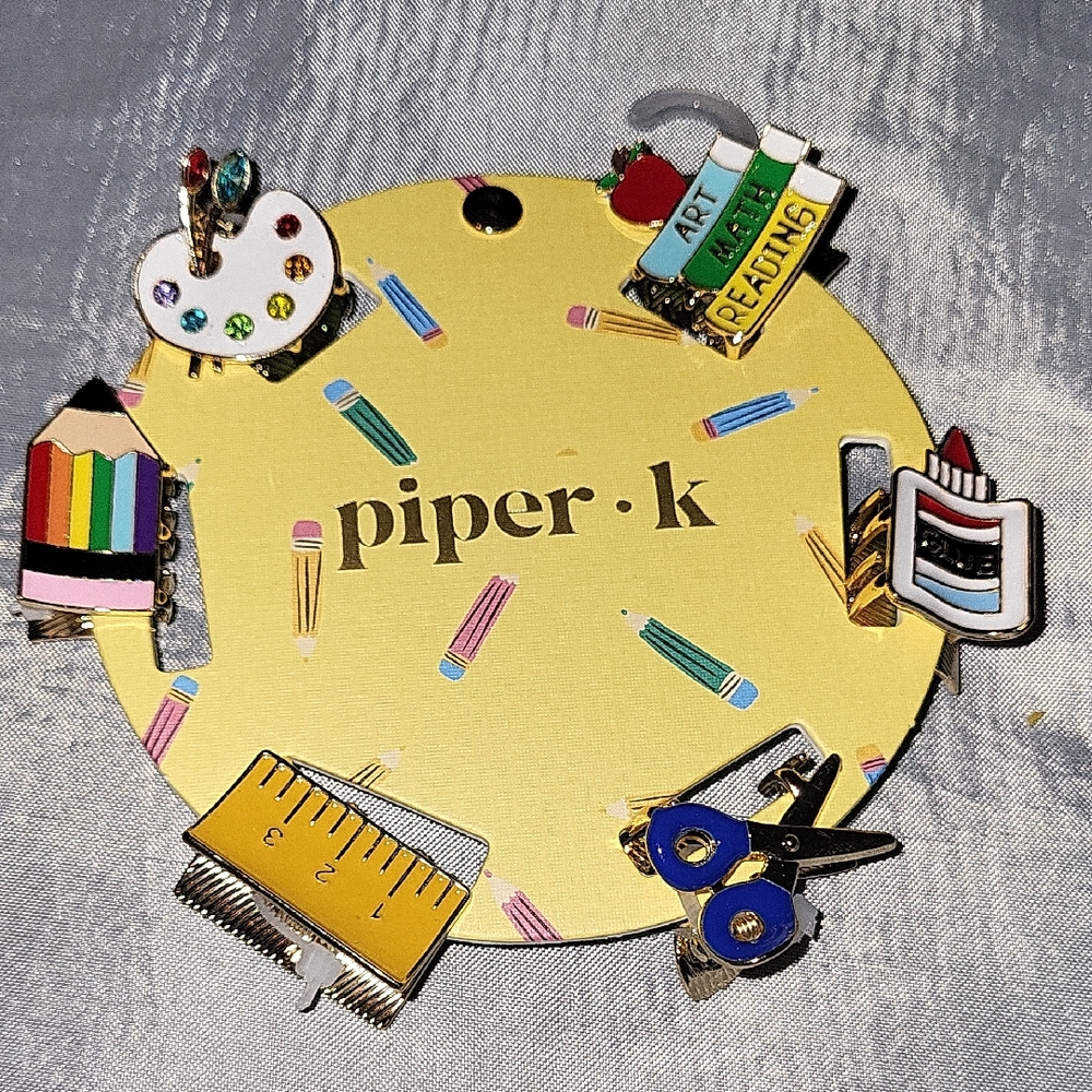 Piper K School Themed Hair Clips Brand New  Teacher Student TL